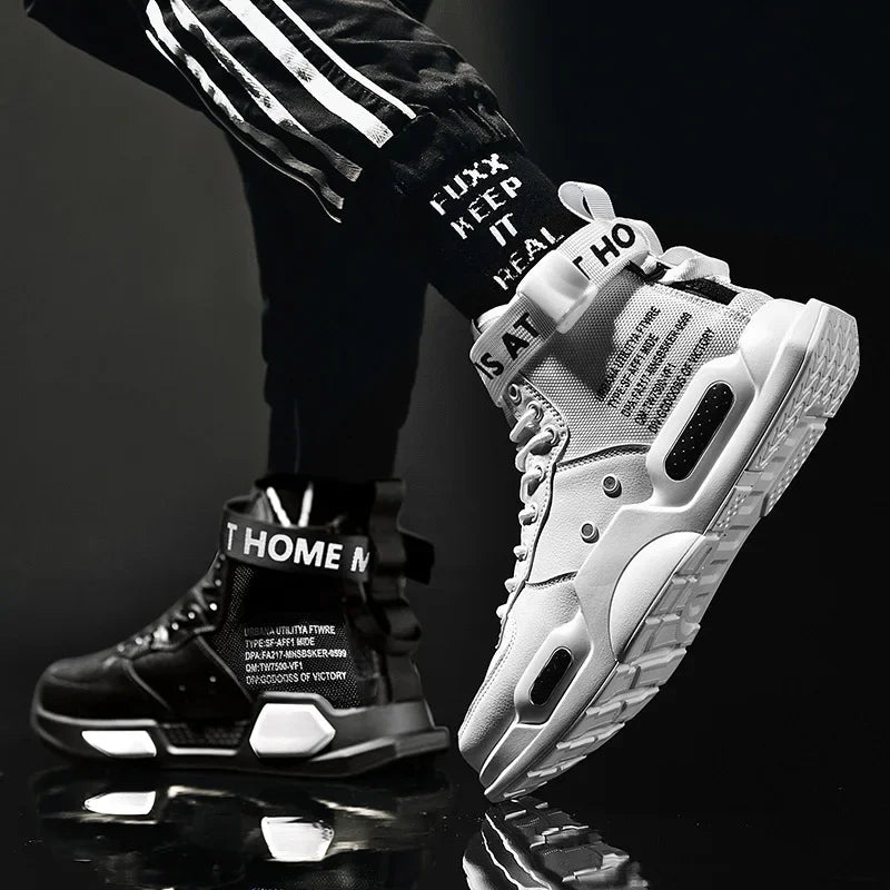 OLOMM™ Ignite Series – Baskets Homme en Cuir Imperméable | Chaussures de Sport Respirantes Rehaussantes