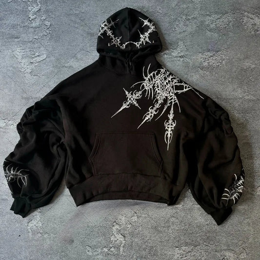 BiggOrange Men’s Hip-Hop Hoodie – Oversized Cotton Streetwear Sweatshirt