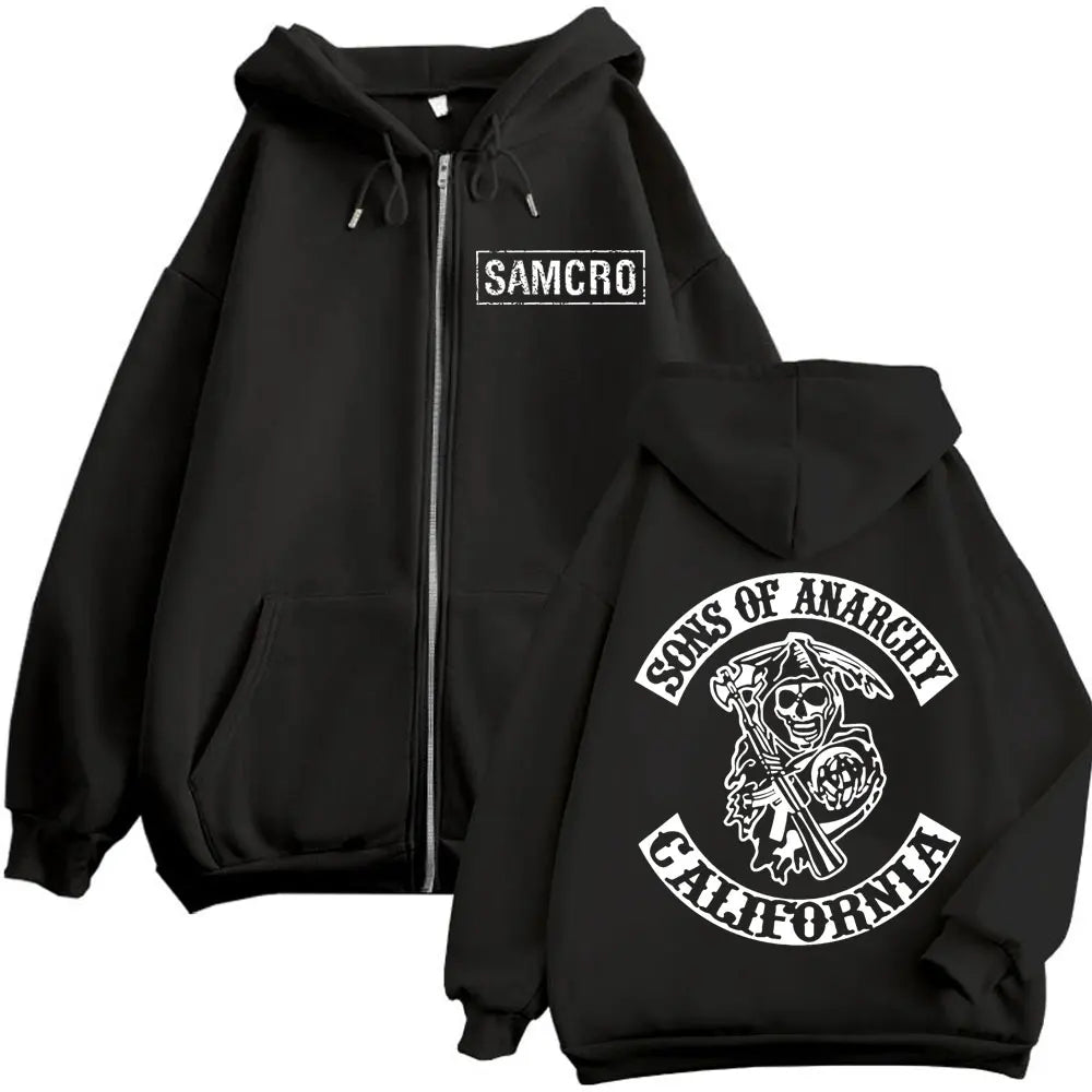 Anime Graphic Zip Hoodie – Oversized Fleece Streetwear for Men & Women