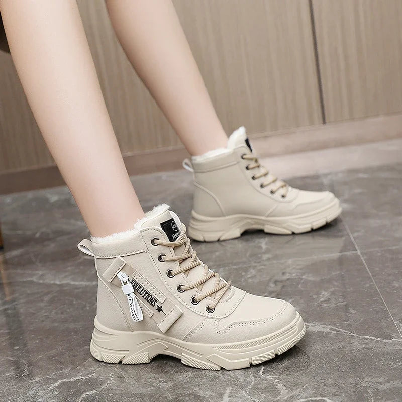 Loom & Soul Designer Women’s Plush Sneakers – Warm Winter High-Top Shoes