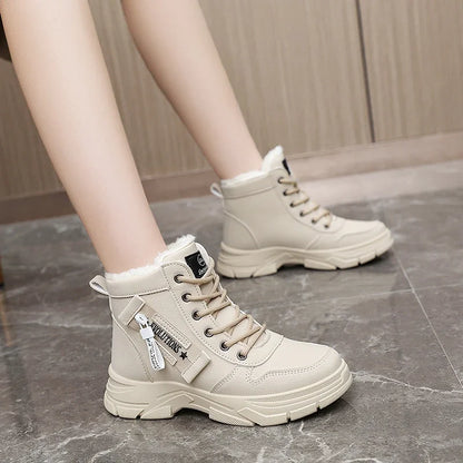 Loom & Soul Designer Women’s Plush Sneakers – Warm Winter High-Top Shoes