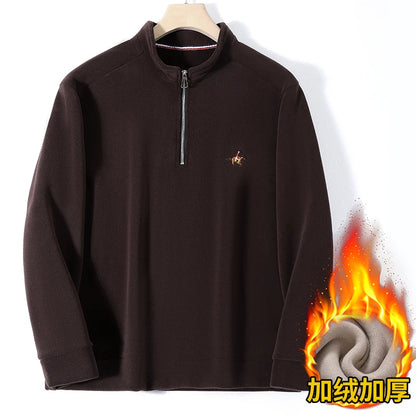 Pull zippé à col montant pour homme – Sweat-shirt en polaire décontracté automne 2025