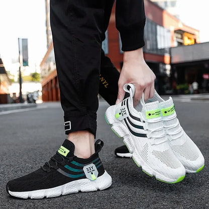 Men’s Lace-Up Mesh Sneakers – Lightweight Breathable Casual Walking Shoes