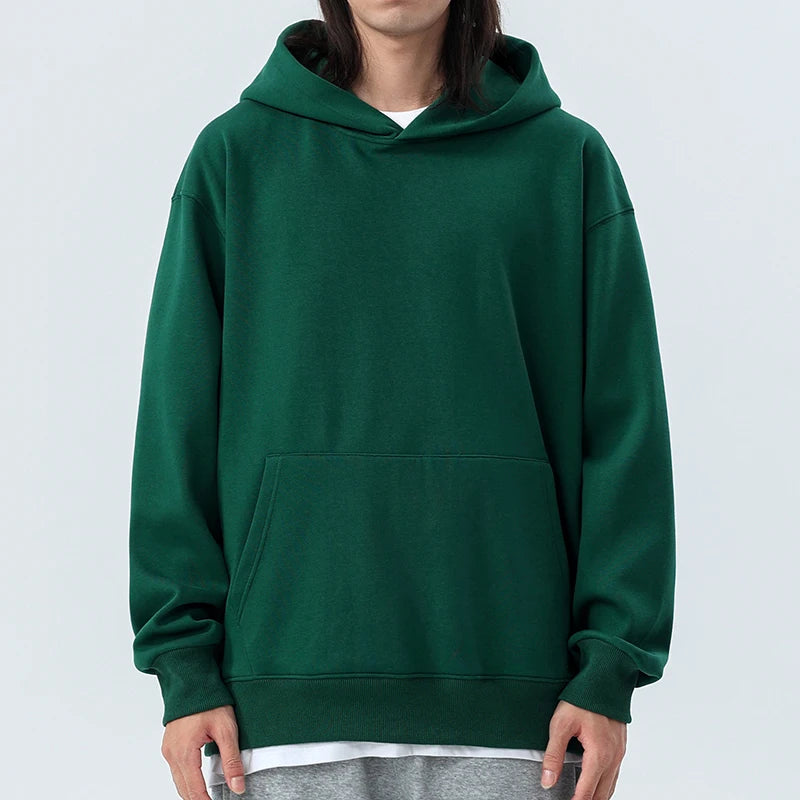 Sweat à capuche épais en molleton pour homme – Coton épais à enfiler, décontracté, style streetwear