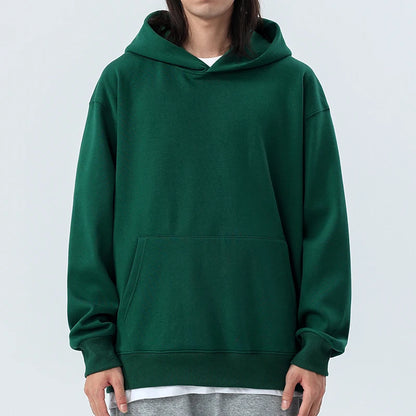 Sweat à capuche épais en molleton pour homme – Coton épais à enfiler, décontracté, style streetwear