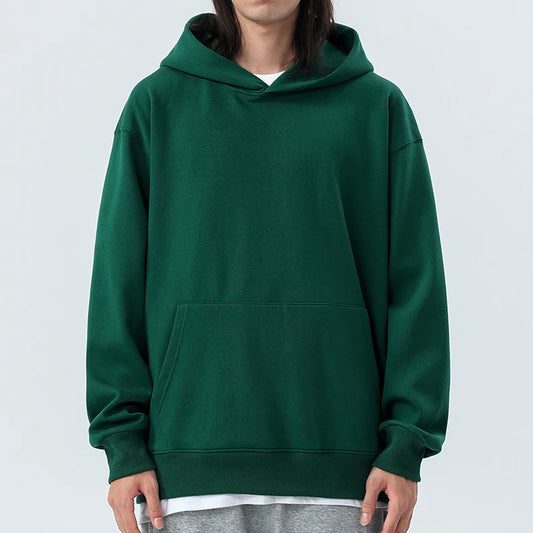 Men’s Heavy Fleece Hoodie – Thick Cotton Pullover Casual Streetwear Sweatshirt