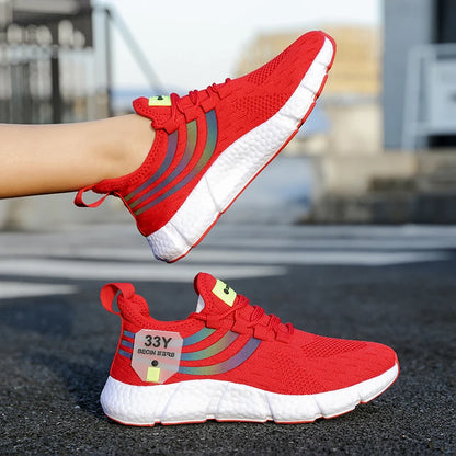 Men’s Lace-Up Mesh Sneakers – Lightweight Breathable Casual Walking Shoes