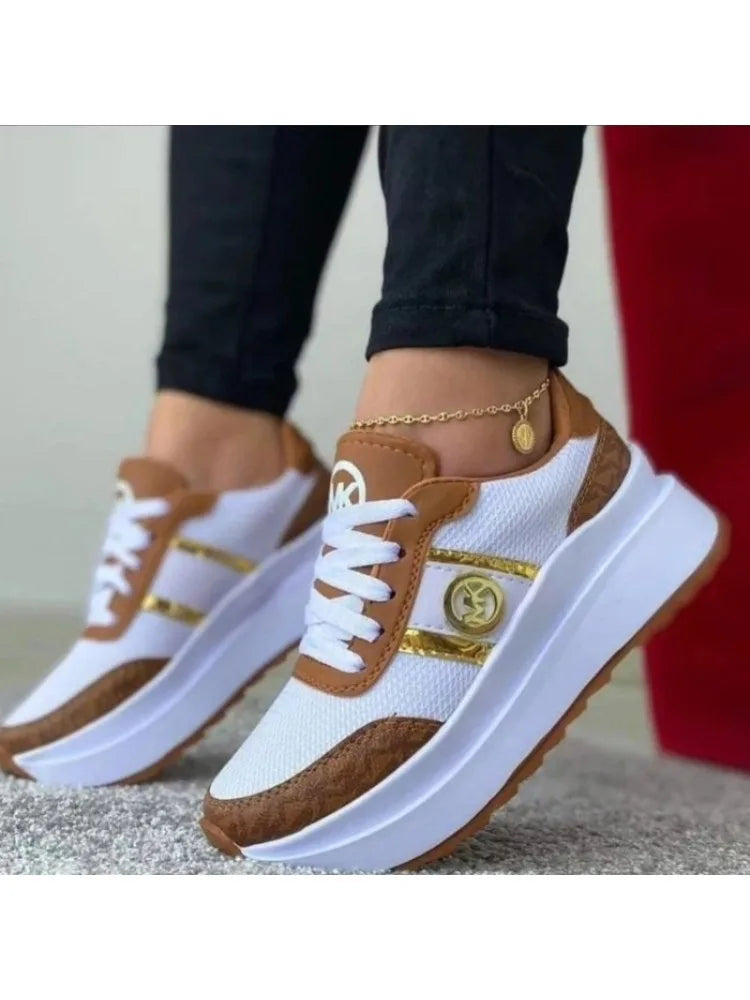 Loom & Soul Women’s Color Block Sneakers – Lightweight Vulcanized Casual Shoes