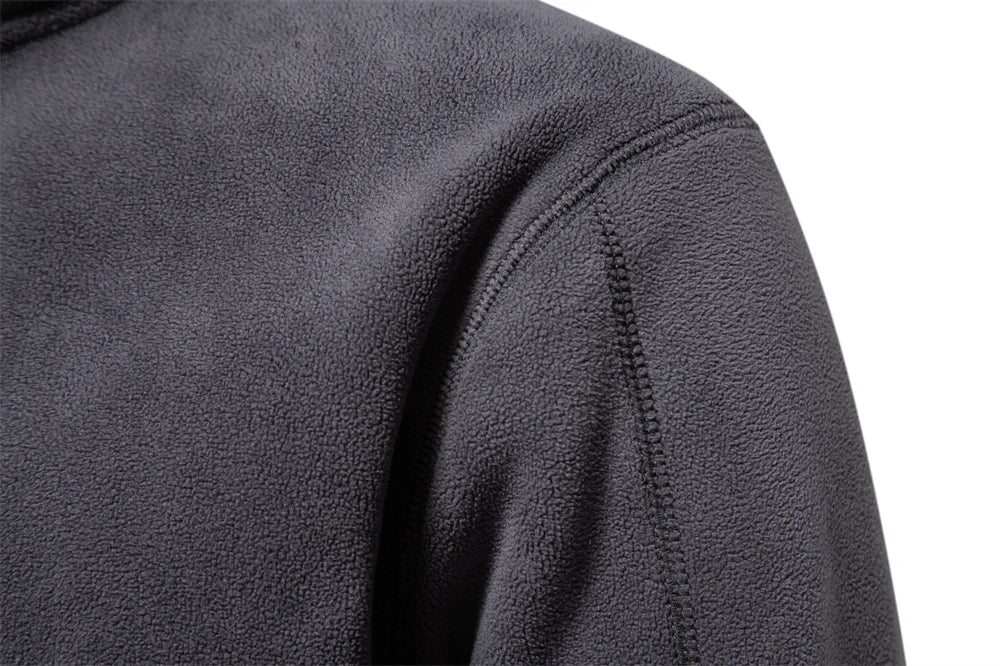 AIOPESON Men’s Thick Fleece Pullover – Turn-Down Collar Winter Sweatshirt