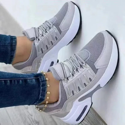 RanLinli™ Mixed-Color Canvas Sneakers – Lace-Up Casual Flats for Women