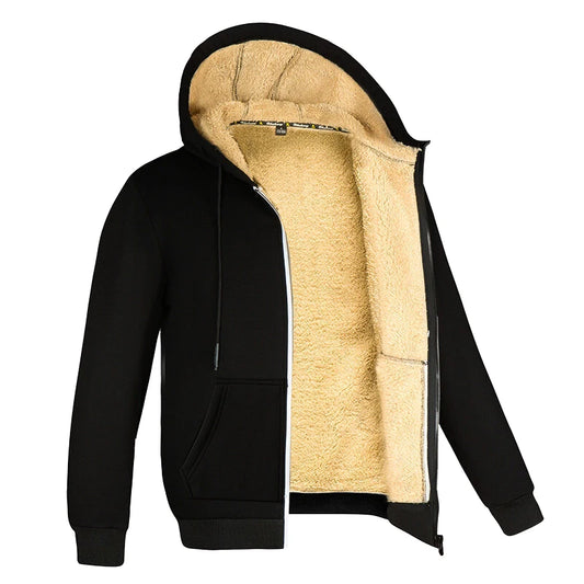 Loom & Soul Unisex Winter Lambswool Fleece Jacket – Warm Thick Hooded Coat