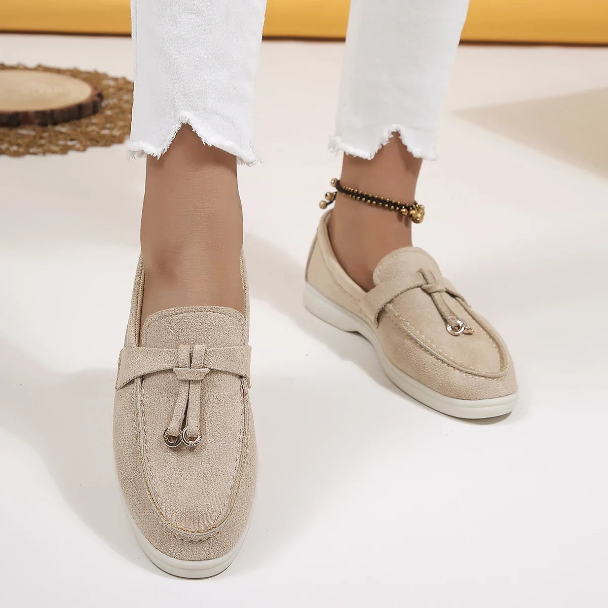 Mocassins en coton à enfiler pour femmes – Ballerines légères et décontractées pour le quotidien