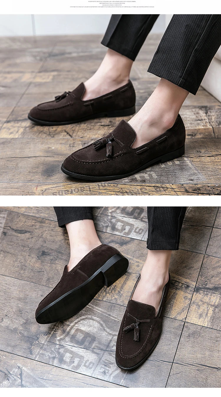 HAJERO™ SoftStep Mocassins en Faux Daim – Chaussures Décontractées à Enfiler pour Hommes | Mocassins Confortables et Respirants avec Massage pour le Bureau et le Quotidien