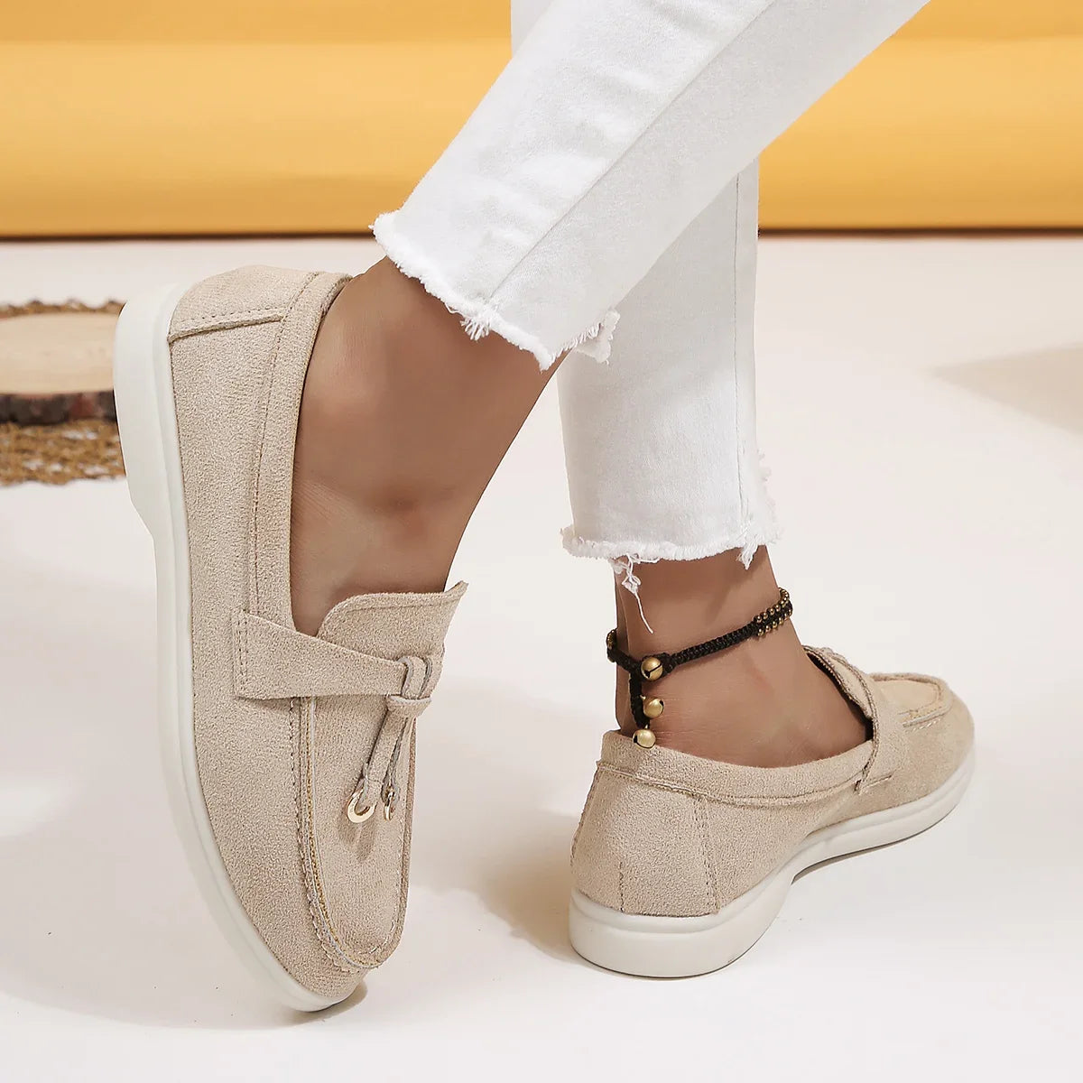 Mocassins en coton à enfiler pour femmes – Ballerines légères et décontractées pour le quotidien