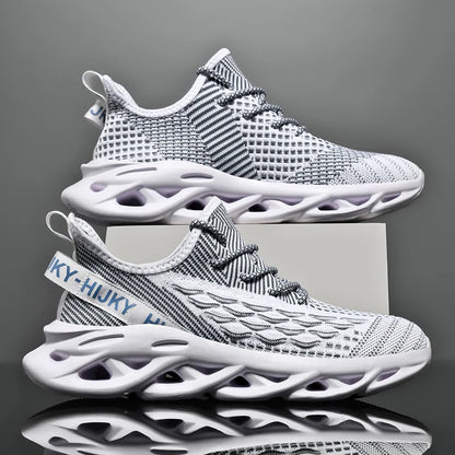 Men’s Breathable Flyknit Sneakers – Casual Trainers, Lightweight Walking Shoes