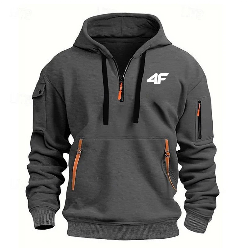 Sweat à capuche épais d'hiver pour homme – Coupe ample, imprimé, streetwear sportif