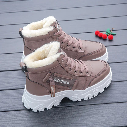 Loom & Soul Women’s Warm Winter Boots – British Style Thick-Soled Ankle Boot