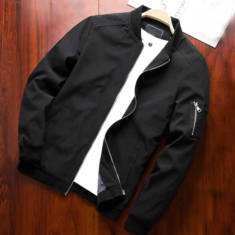 Loom & Soul Men’s Slim Fit Bomber Jacket – Lightweight Windbreaker Baseball Coat