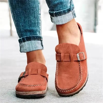 Sabots Gacimy™ en liège pour femme – Mules en cuir à boucle ajustable avec soutien de la voûte plantaire