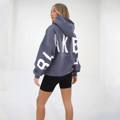 Sweat-shirt à capuche décontracté imprimé pour femme – Coupe ample automne-hiver