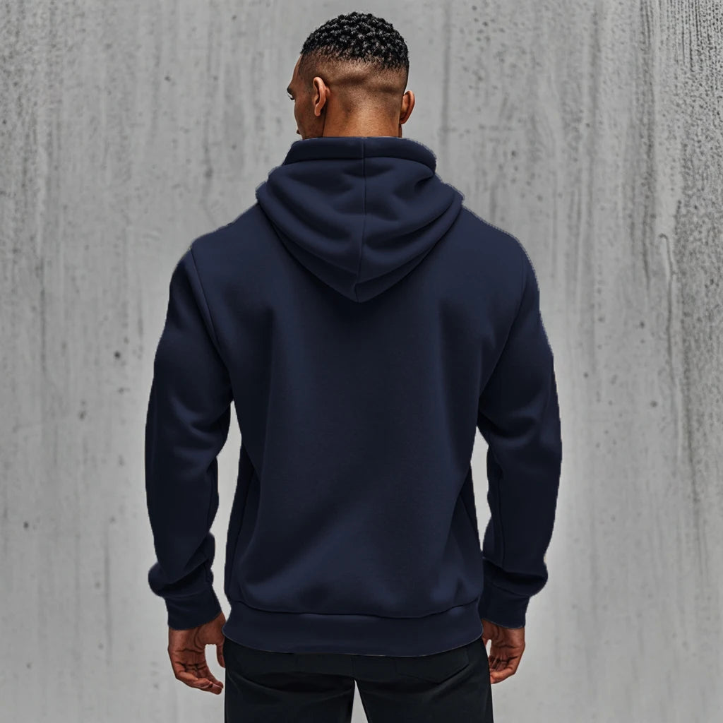 Sweat à capuche zippé en molleton pour homme – Confort doux Manches longues Sport