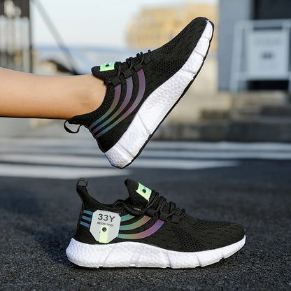 Men’s Lace-Up Mesh Sneakers – Lightweight Breathable Casual Walking Shoes