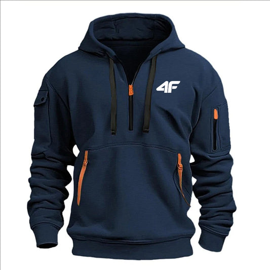 Men’s Thick Winter Hoodie – Loose Fit Printed Sports Streetwear Pullover