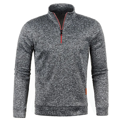 WHWR Men’s Long Turtleneck Zip Pullover Hoodie – Casual Spring & Autumn Sweatshirt