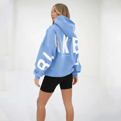 Sweat-shirt à capuche décontracté imprimé pour femme – Coupe ample automne-hiver