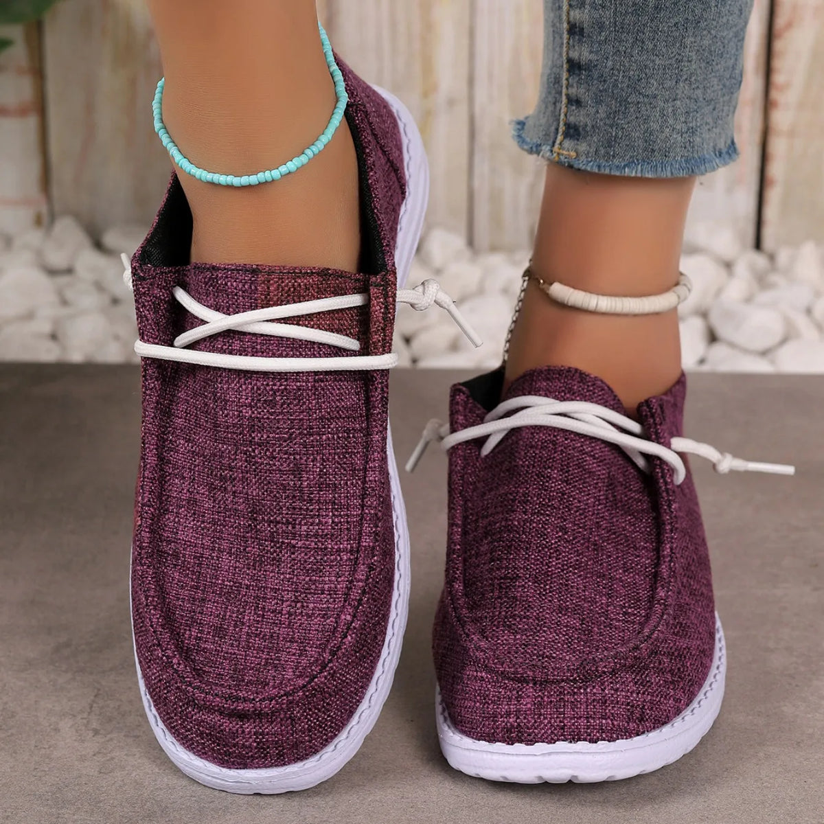 Knut Elgvin™ 2024 Chaussures basses décontractées à lacets pour femme – Ballerines légères en PU pour un confort quotidien