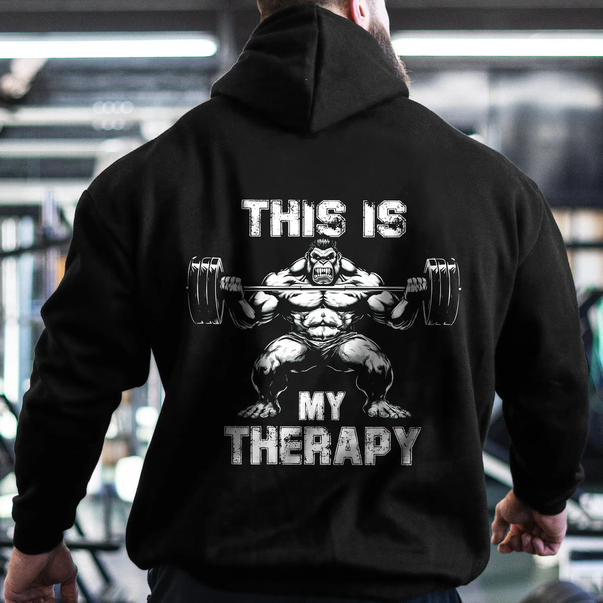 Sweat-shirt à capuche pour homme « C'est ma thérapie » – Sweat d'automne et d'hiver pour le fitness