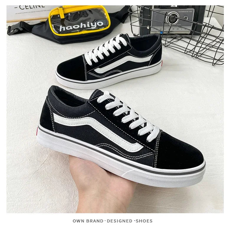 Baskets en toile à carreaux pour homme – Chaussures décontractées légères à lacets