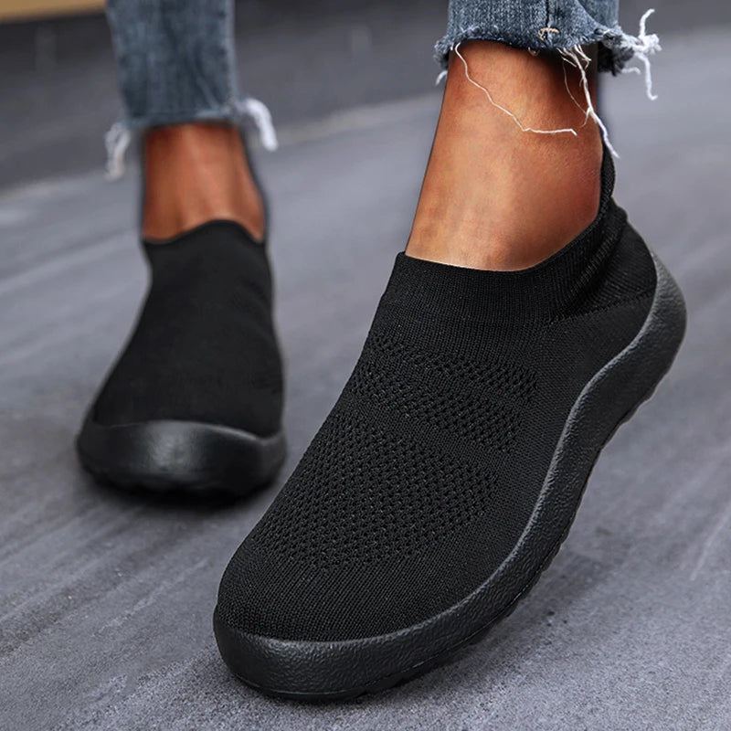 ZJEGA™ 2024 Baskets de course respirantes à enfiler pour femmes – Chaussures de sport légères à ajustement chaussette