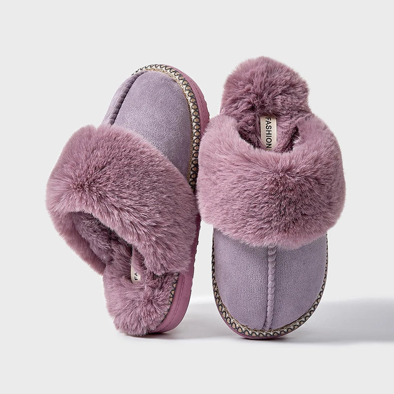 Chaussons d'hiver douillets Smile Popcorn™ – Claquettes d'intérieur chaudes en fausse fourrure pour femmes