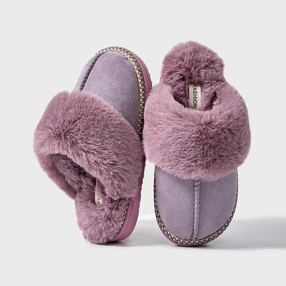 Chaussons d'hiver douillets Smile Popcorn™ – Claquettes d'intérieur chaudes en fausse fourrure pour femmes