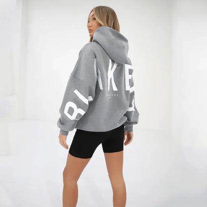 Sweat-shirt à capuche décontracté imprimé pour femme – Coupe ample automne-hiver