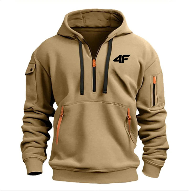 Sweat à capuche épais d'hiver pour homme – Coupe ample, imprimé, streetwear sportif
