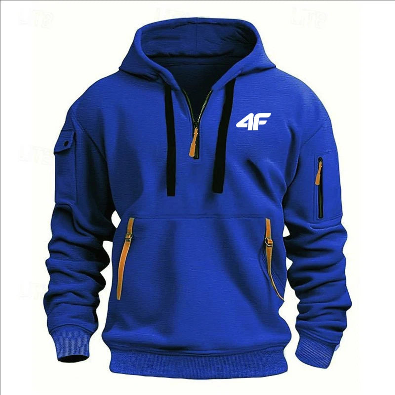 Sweat à capuche épais d'hiver pour homme – Coupe ample, imprimé, streetwear sportif