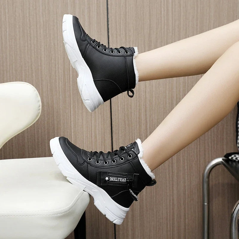 Loom & Soul Designer Women’s Plush Sneakers – Warm Winter High-Top Shoes