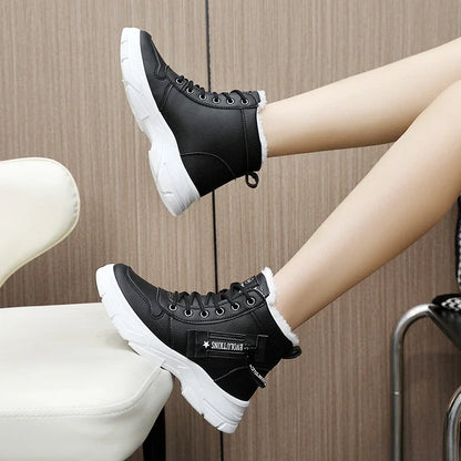 Loom & Soul Designer Women’s Plush Sneakers – Warm Winter High-Top Shoes