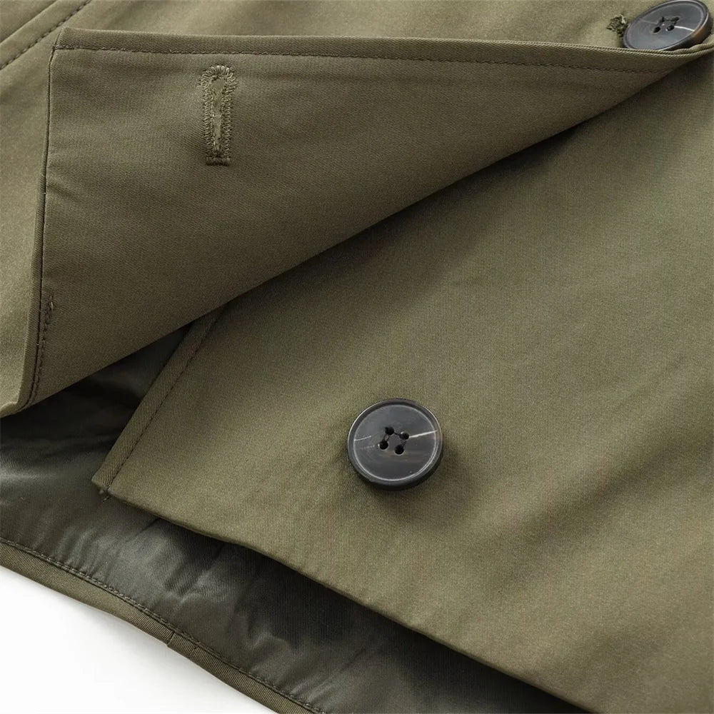 Veste à revers et capuche EleganceEase™ – Style automnal intemporel, confiance sans effort