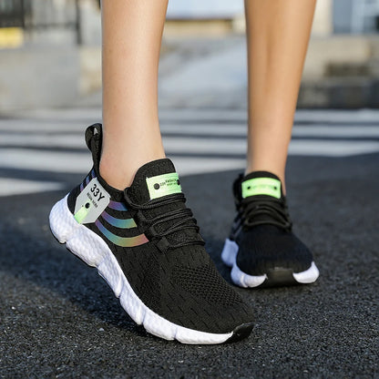 Men’s Lace-Up Mesh Sneakers – Lightweight Breathable Casual Walking Shoes