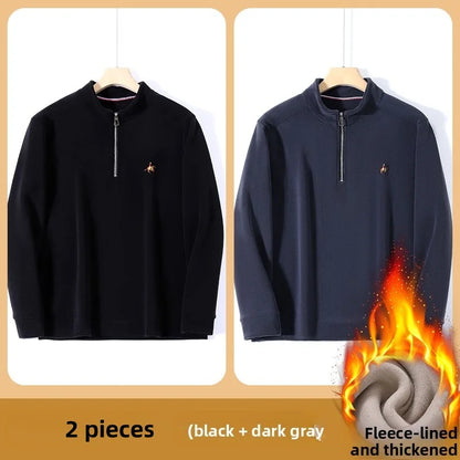 Pull zippé à col montant pour homme – Sweat-shirt en polaire décontracté automne 2025
