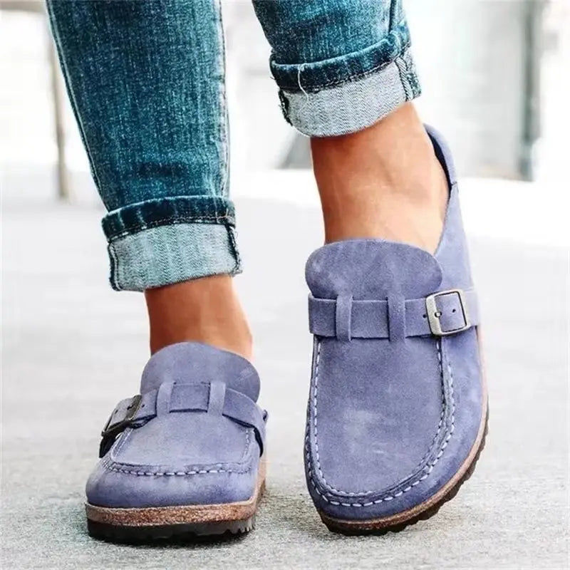 Sabots Gacimy™ en liège pour femme – Mules en cuir à boucle ajustable avec soutien de la voûte plantaire