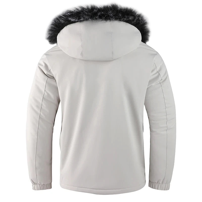 Loom & Soul Men’s Hooded Cotton Jacket – Warm Windproof Winter Padded Coat