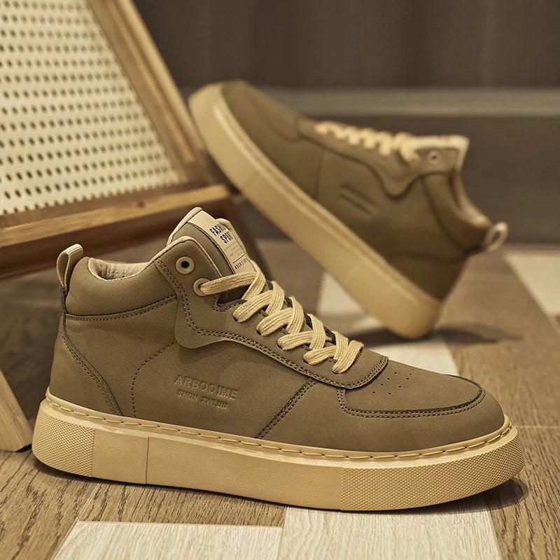 Loom & Soul Men’s Mid-Top Skate Sneakers – 2025 Breathable Casual Shoes
