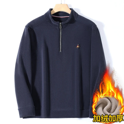 Pull zippé à col montant pour homme – Sweat-shirt en polaire décontracté automne 2025