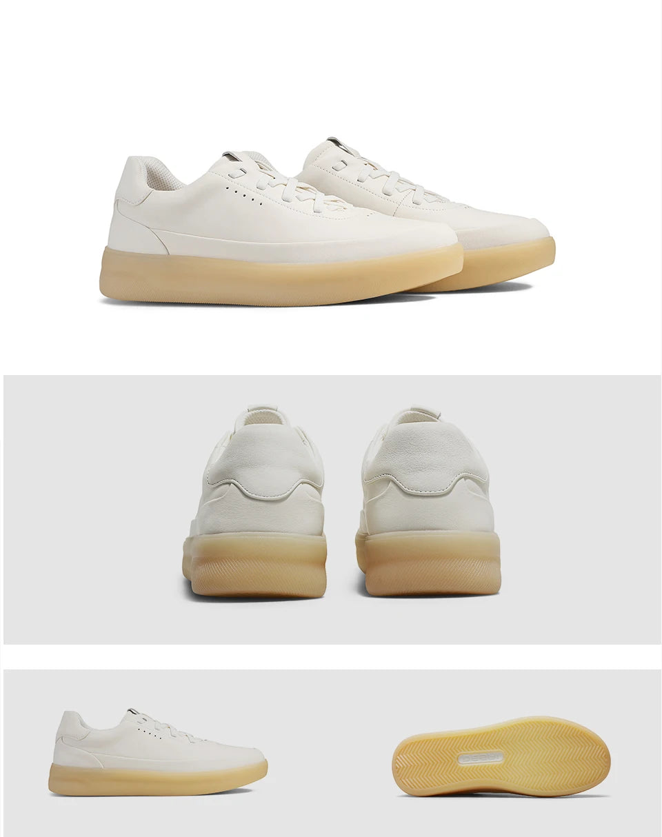 Desai™ DS3097 Men’s Leather Casual Shoes – Lightweight Breathable Soft Sole Sneakers