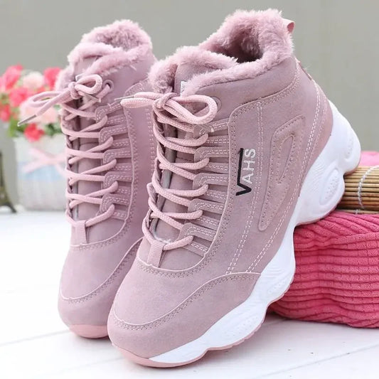LEDP™ Women’s Warm Street Sneakers – Height-Boosting PU Ankle Shoes with Soft EVA Insole