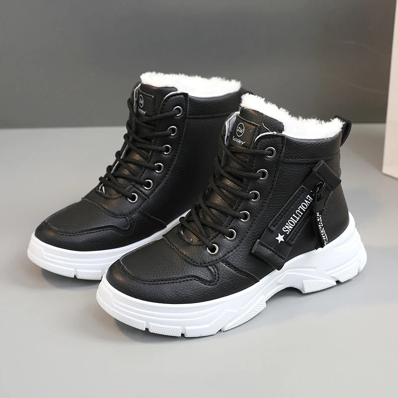 Loom & Soul Designer Women’s Plush Sneakers – Warm Winter High-Top Shoes